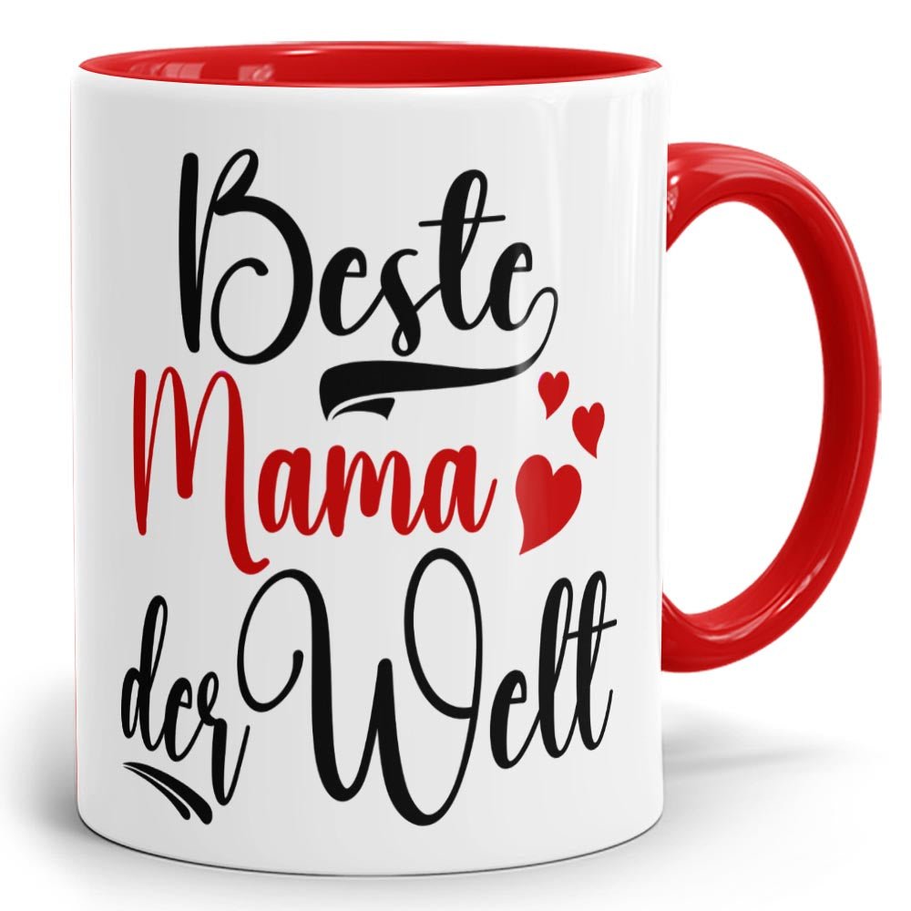 Zweifarbtasse Rot Beste Mama der Welt - Fototassen.de