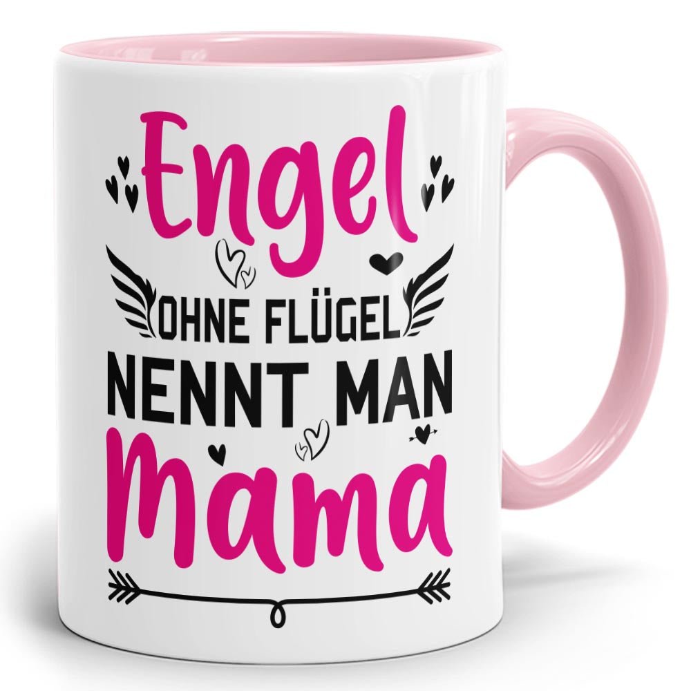 Zweifarbtasse Altrosa Engel ohne Flügel - Fototassen.de