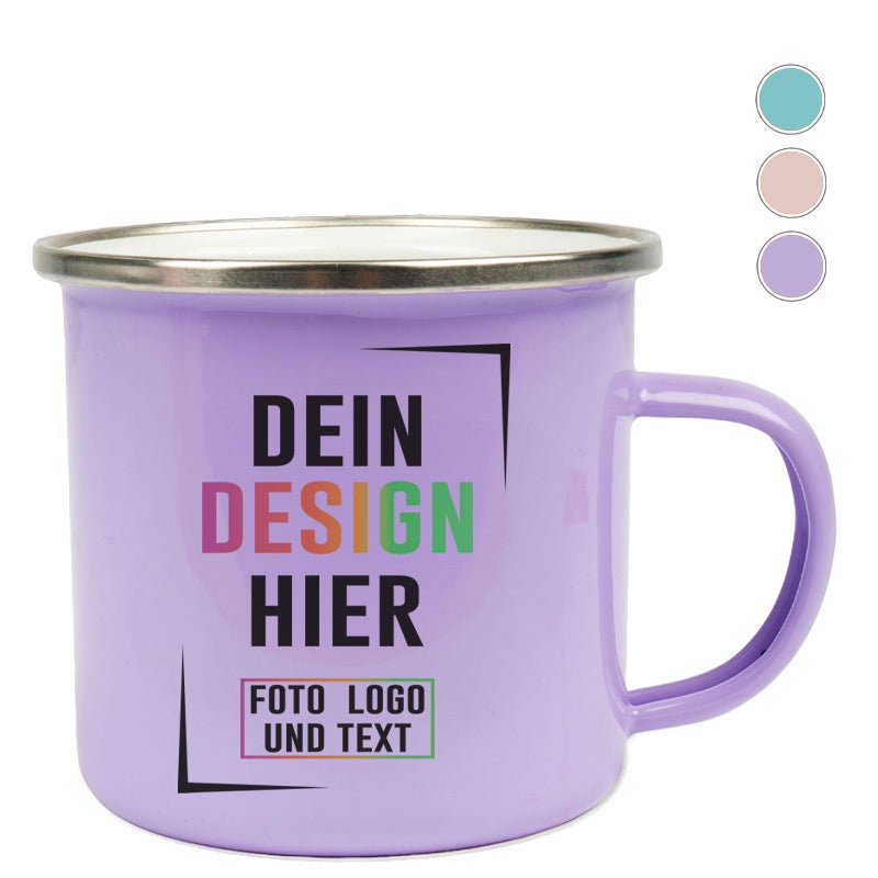Emaille Tasse in verschiedenen Light Farbtönen - Fototassen.de