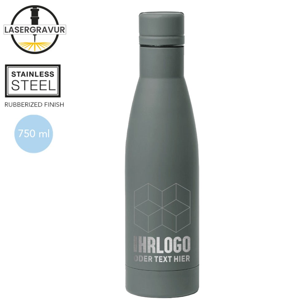 Trinkflasche aus rostfreiem Stahl 750 ml in dezenten Farben - Fototassen.de