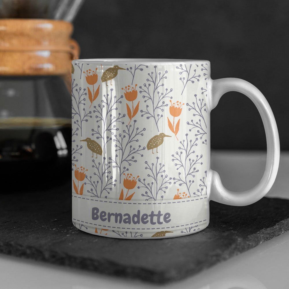 Panorama Tasse Naturmuster "Vogel und Ast" - Fototassen.de