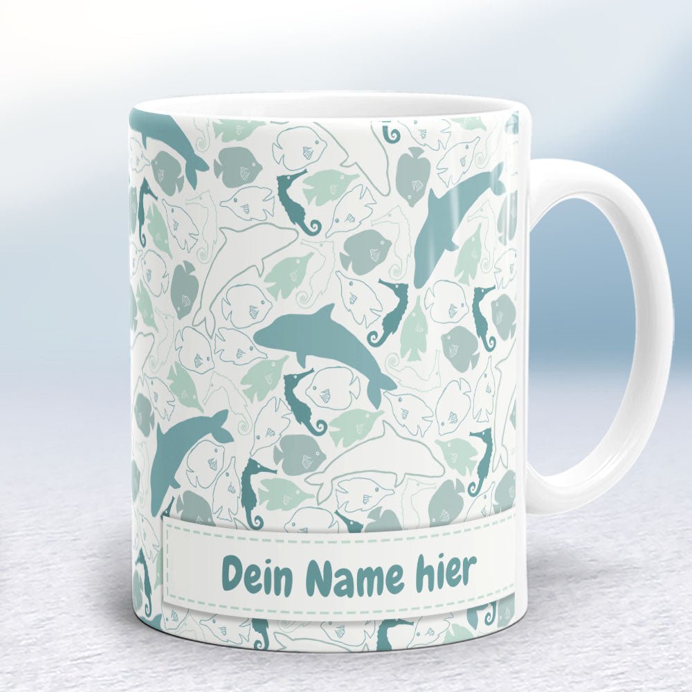 Panorama Tasse Naturmuster "Unterwasser Welten" - Fototassen.de