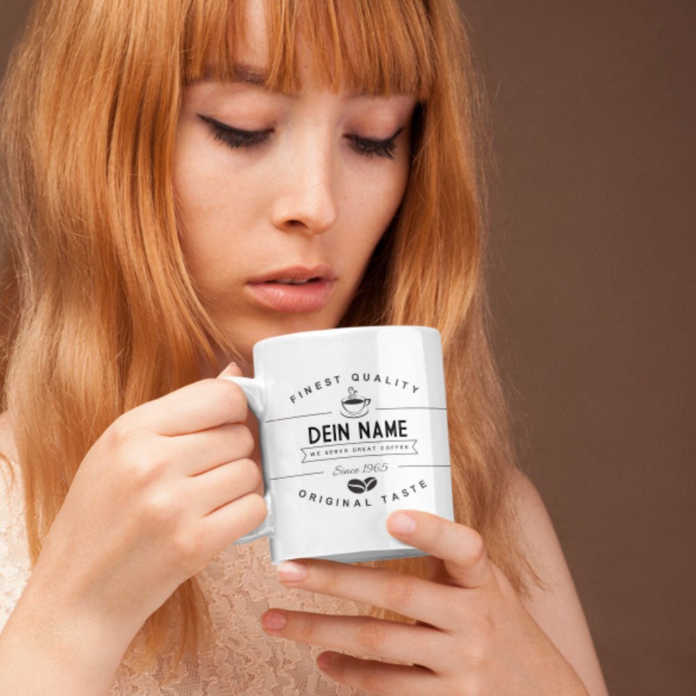 Vintage Design "Feinste Qualität" - Fototassen.de