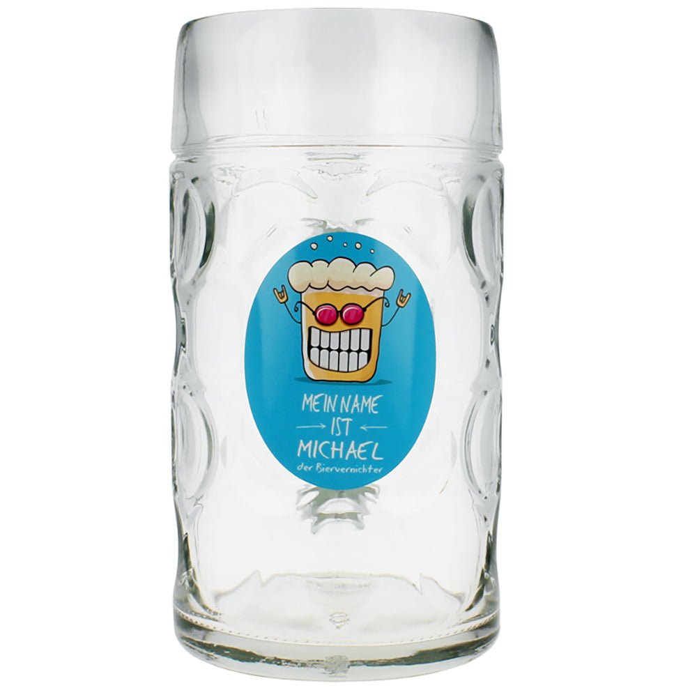 Original Maßkrug 1ltr aus Glas - Fototassen.de