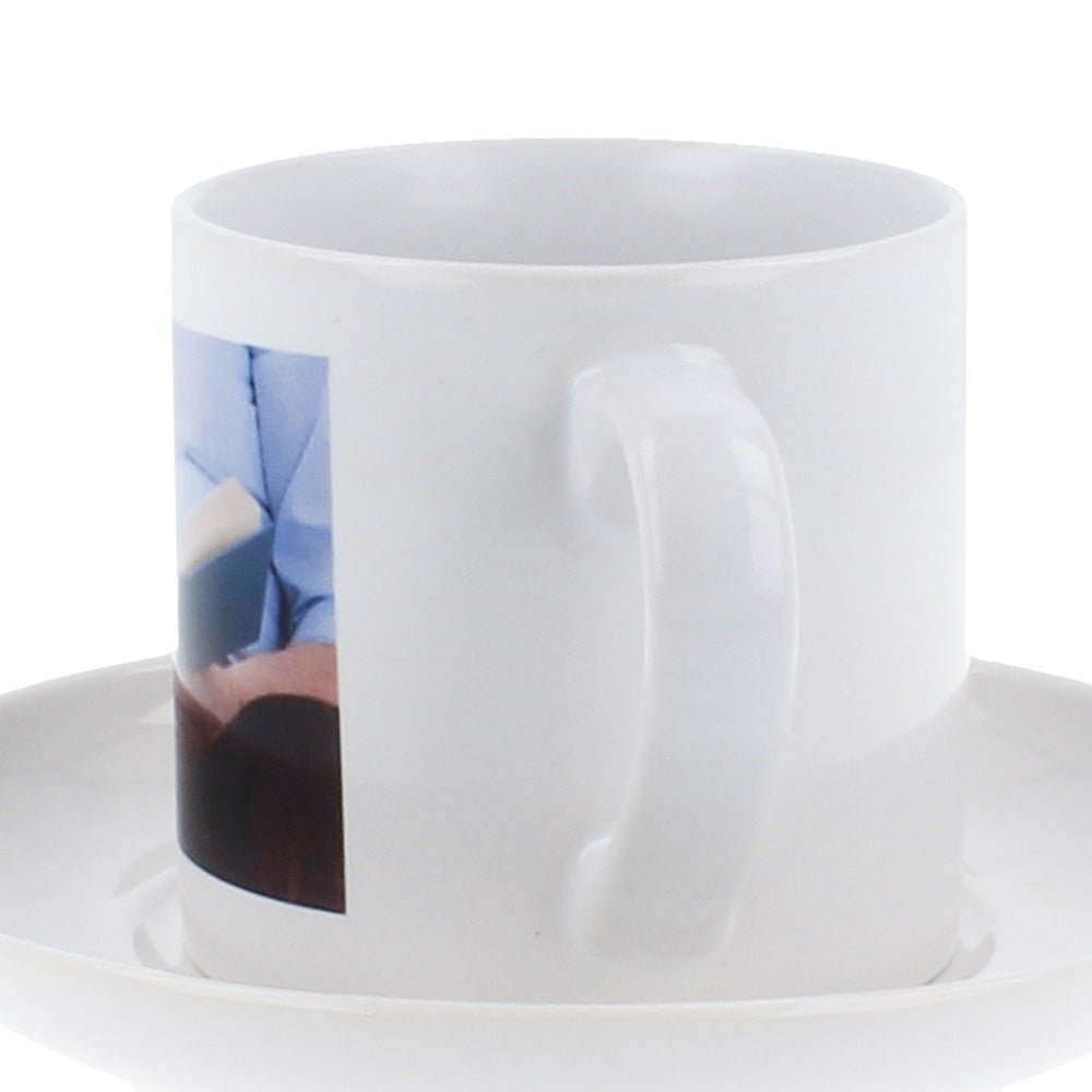 Kaffeetasse Vera aus Keramik mit rundem Untersetzer - Fototassen.de