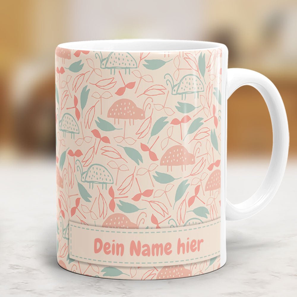 Panorama Tasse Naturmuster "Käferwanderung" - Fototassen.de