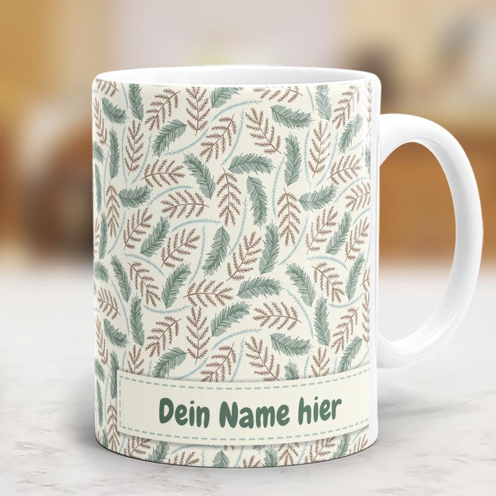 Panorama Tasse Naturmuster "Tag im Wald" - Fototassen.de