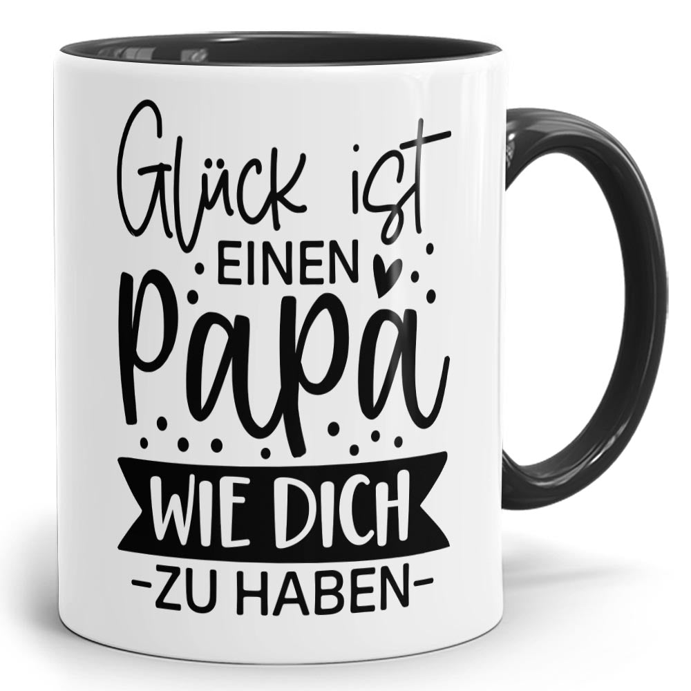 Zweifarbtasse Schwarz einen Papa wie dich zu haben - Fototassen.de