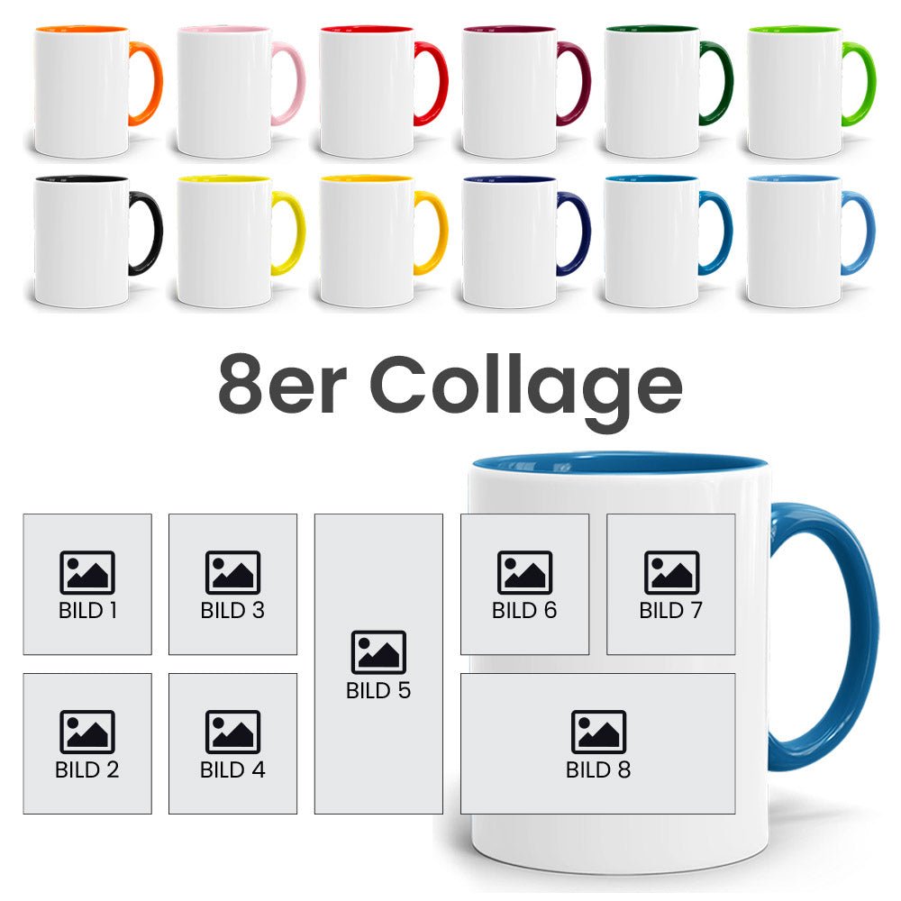 Tassen Collage mit 8 Fotos - Fototassen.de