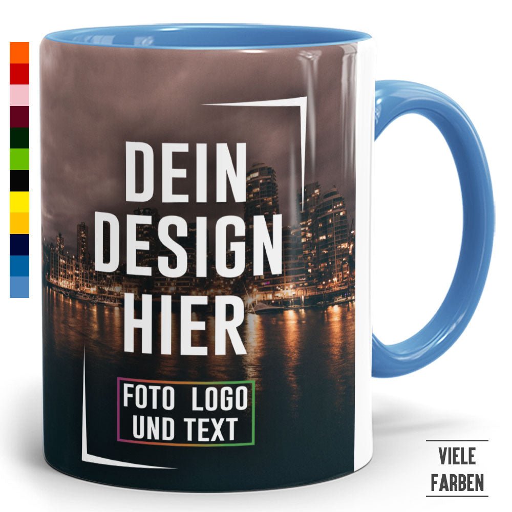 Panorama Zweifarbtassen Two Tone & Handle in 12 Farben - Fototassen.de