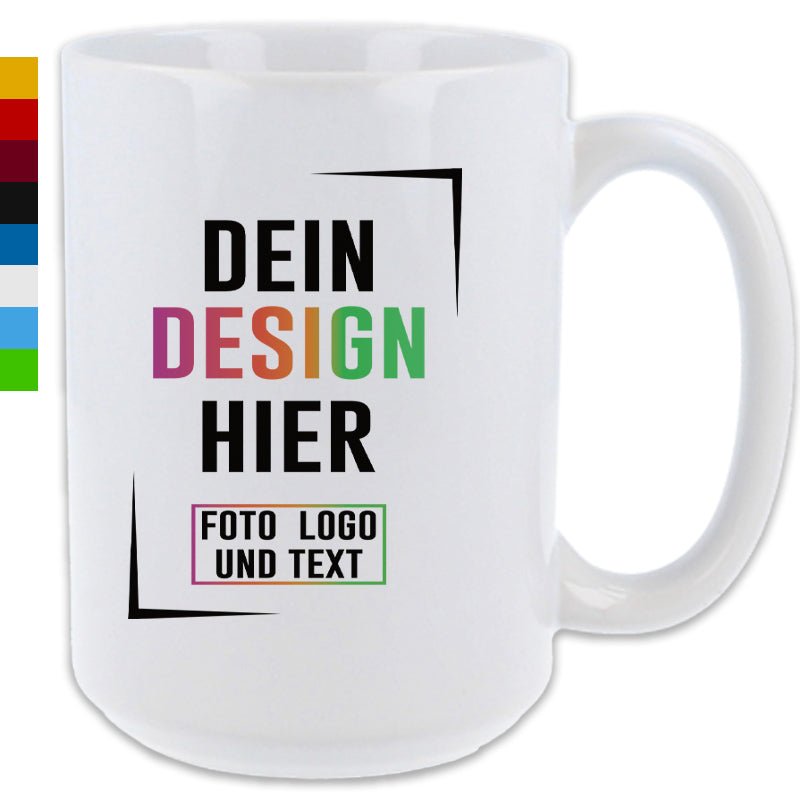 Jumbobecher XXL mit 450 ml Füllvolumen in vielen Farben - Fototassen.de