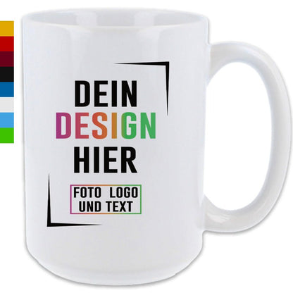 Jumbobecher XXL mit 450 ml Füllvolumen in vielen Farben - Fototassen.de