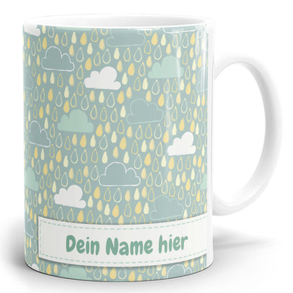 Panorama Tasse "Regentag" mit deinen Name bedrucken