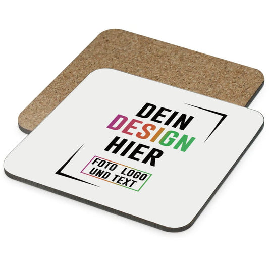 Hartfaser - Kork - Untersetzer 9.6 x 9.6 cm - Fototassen.de