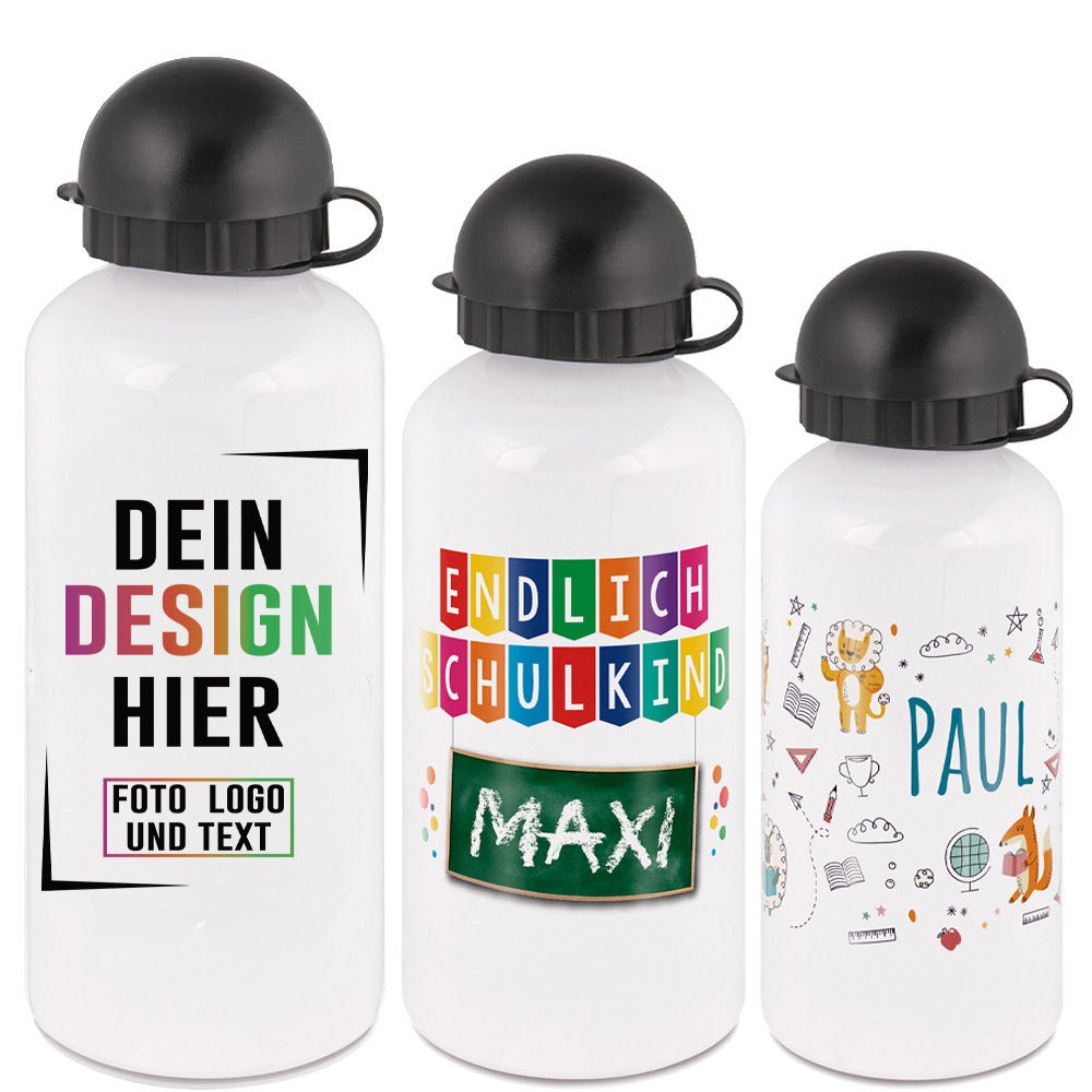 Kinder Trinkflasche aus Aluminium in versch. Größen - Fototassen.de