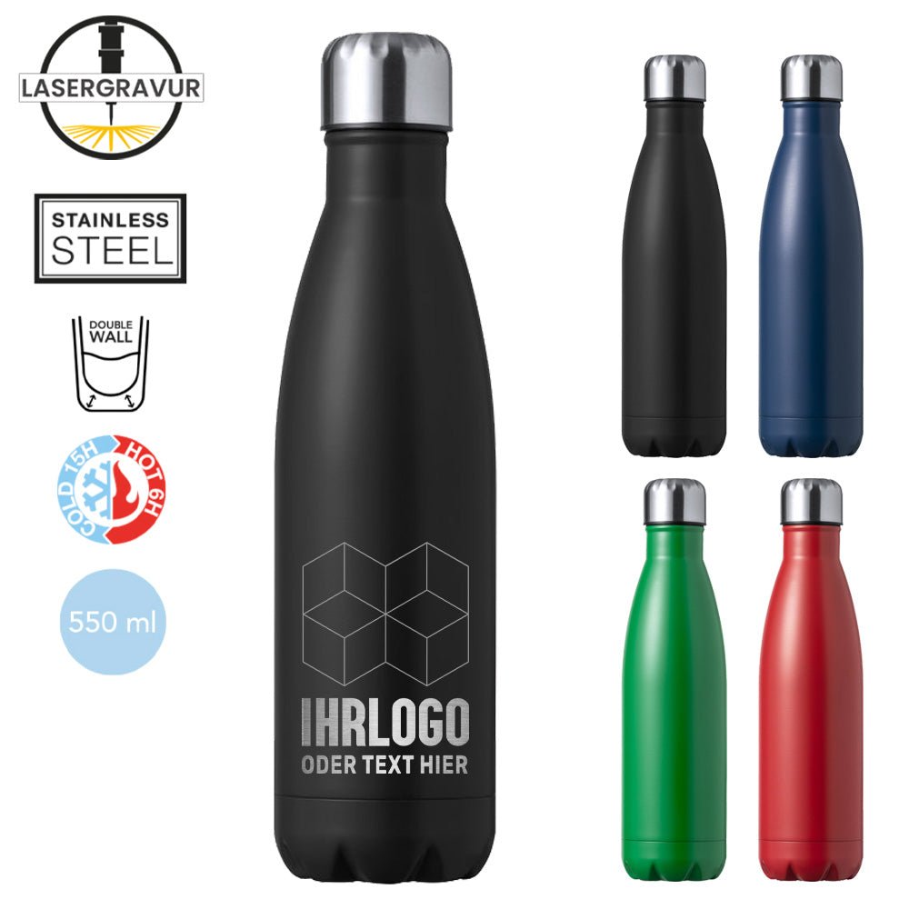 Trinkflasche 500ml mit Lasergravur in versch. Farben - Fototassen.de