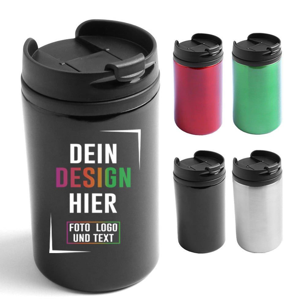 Handlicher ToGo Becher aus Edelstahl 290 ml - versch. Farben - Fototassen.de
