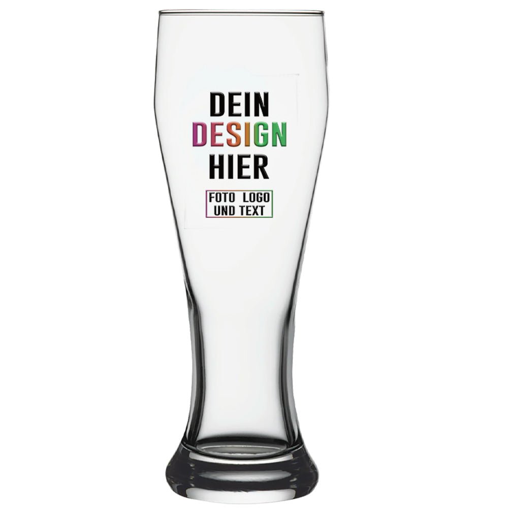Weizenglas 0,5 ltr bedrucken mit Foto oder Logo - Fototassen.de