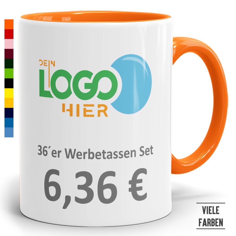 36er Werbeset Zweifarbtasse in vielen Farben - Fototassen.de