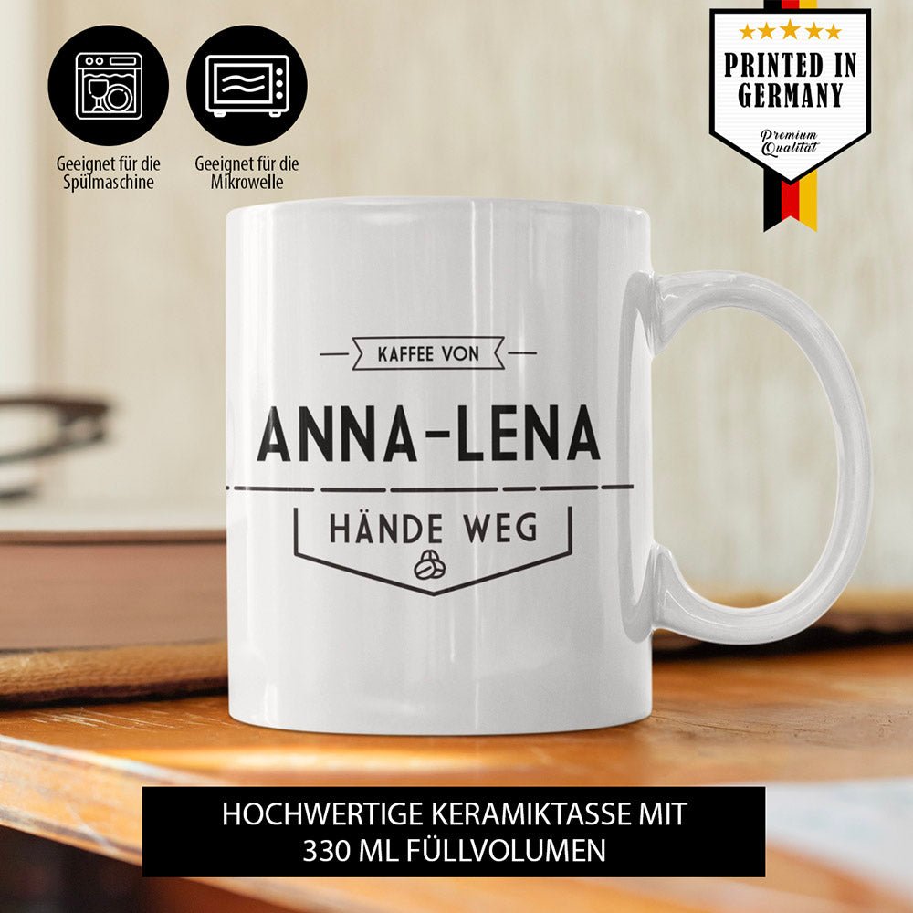 Tasse mit Name Vintage Design Kaffeebohne - Fototassen.de