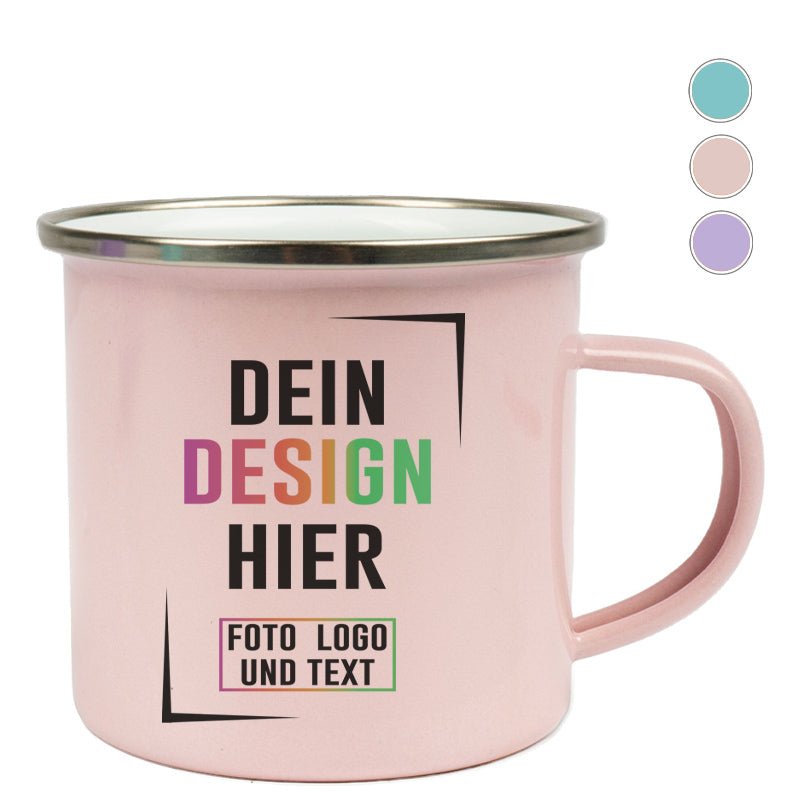 Emaille Tasse in verschiedenen Light Farbtönen - Fototassen.de