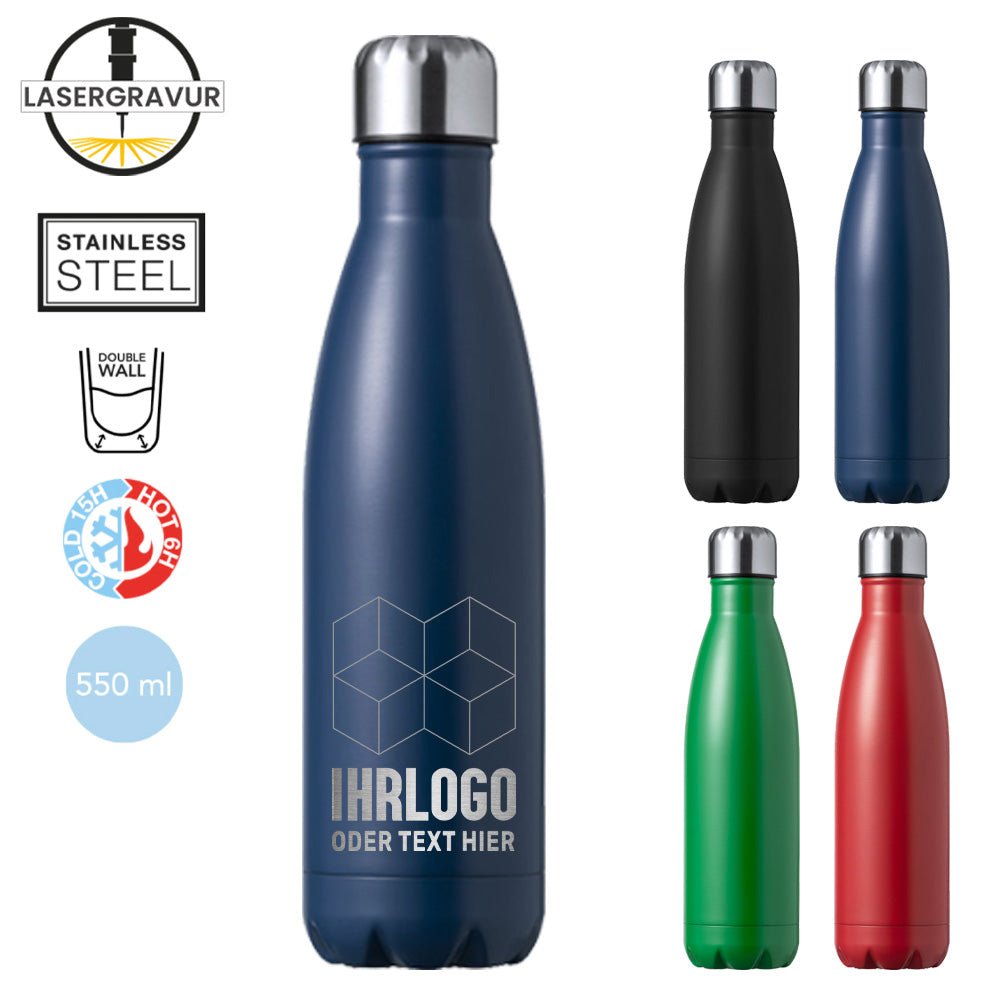 Trinkflasche 500ml mit Lasergravur in versch. Farben - Fototassen.de