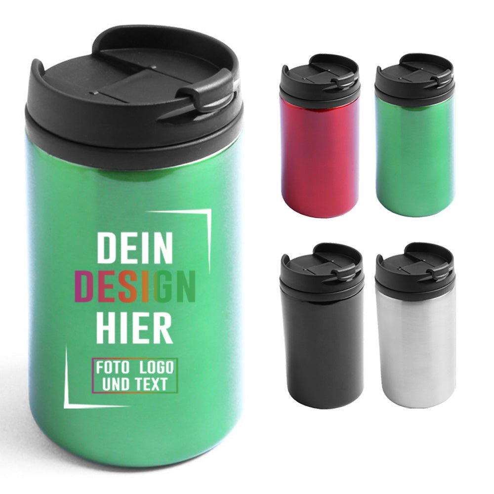 Handlicher ToGo Becher aus Edelstahl 290 ml - versch. Farben - Fototassen.de