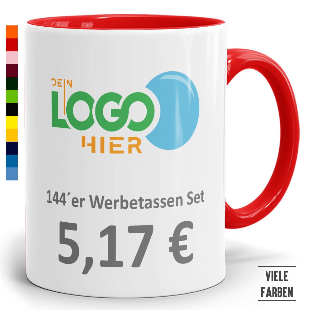 144 Werbeset Zweifarbtasse in vielen Farben - Fototassen.de