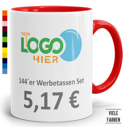 144 Werbeset Zweifarbtasse in vielen Farben - Fototassen.de