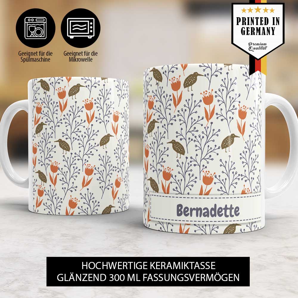 Panoramatasse Ast und Strauch von beiden Seiten