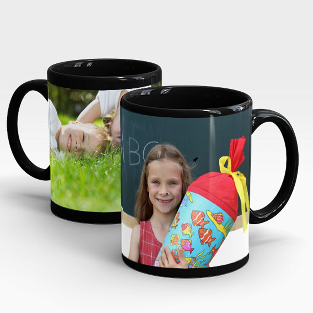 Schwarze Tasse Boston mit weißem Druckfeld - Fototassen.de
