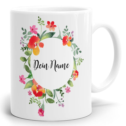 Wasserfarben Blumenkranz WASS-03 mit Beispielname