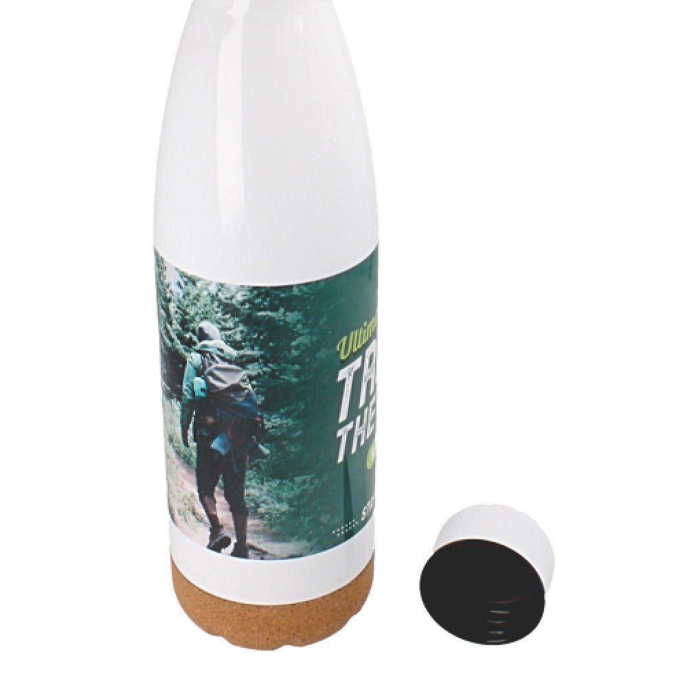 Trinkflasche aus Edelstahl 750ml mit Korkboden - Fototassen.de