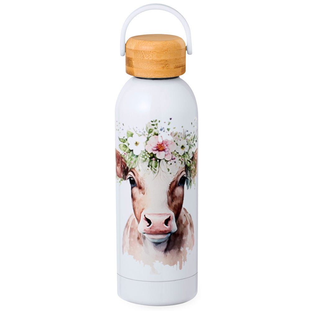Trinkflasche JANO 500 ml mit Bambusdeckel - Fototassen.de