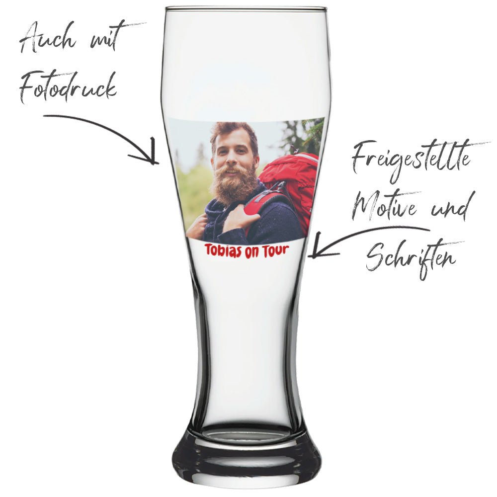 Weizenglas 0,5 ltr bedrucken mit Foto oder Logo - Fototassen.de