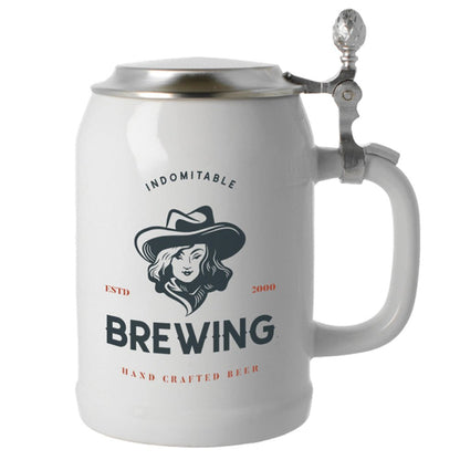 Krug Andechs 0,5 mit flachem poliertem Zinndeckel - Fototassen.de