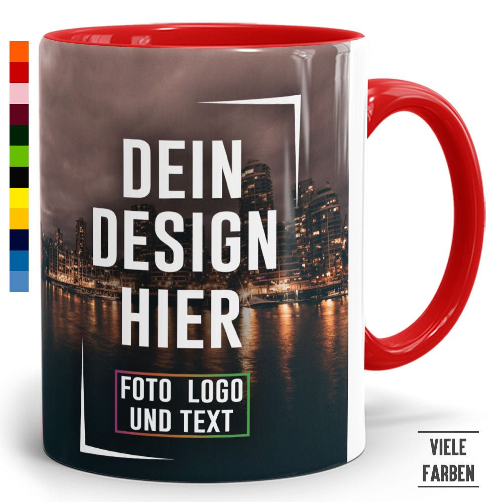 Panorama Zweifarbtassen Two Tone & Handle in 12 Farben - Fototassen.de