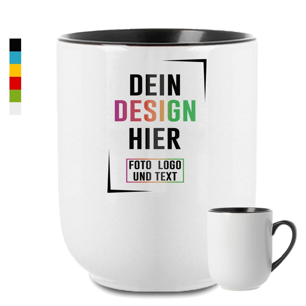 Zweifarbtasse Sofia aus Keramik in vielen verschiedenen Farben - Fototassen.de