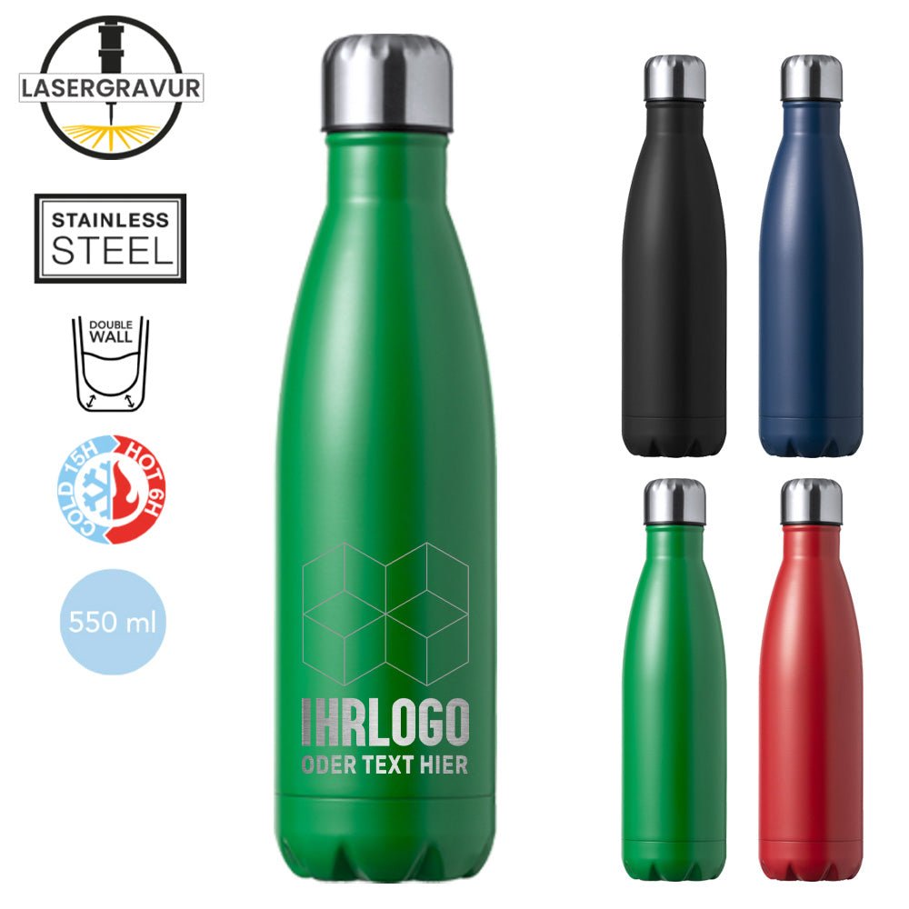 Trinkflasche 500ml mit Lasergravur in versch. Farben - Fototassen.de