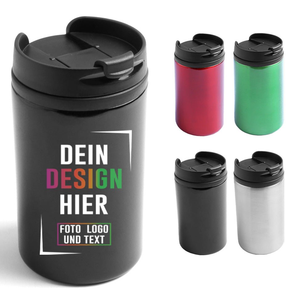 Handlicher ToGo Becher aus Edelstahl 290 ml - versch. Farben - Fototassen.de