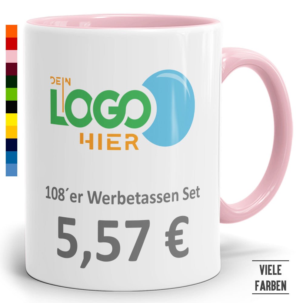 108er Werbeset Zweifarbtasse in vielen Farben - Fototassen.de