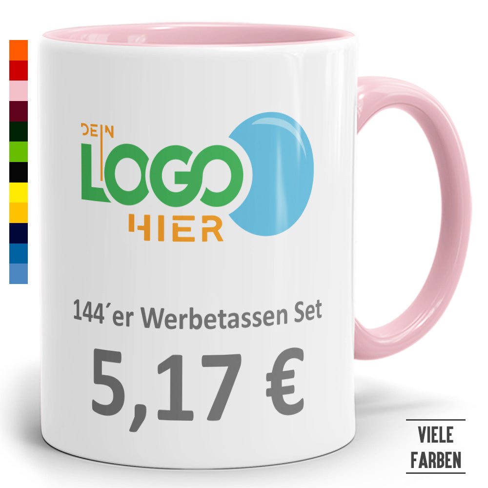 144 Werbeset Zweifarbtasse in vielen Farben - Fototassen.de