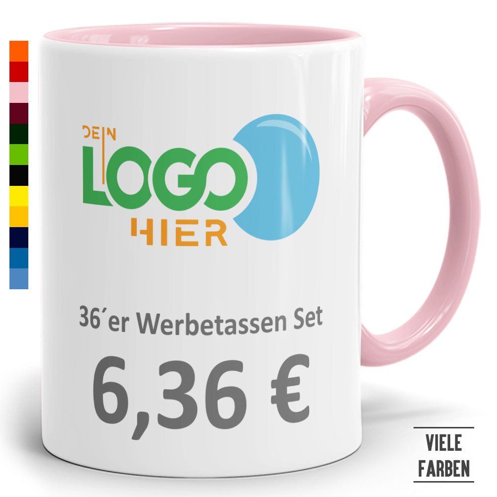 36er Werbeset Zweifarbtasse in vielen Farben - Fototassen.de