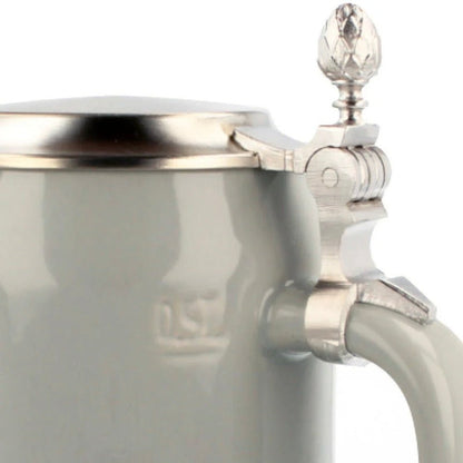 Bierkrug "Andechs" 0,5ltr in Grau mit Zinndeckel - Fototassen.de