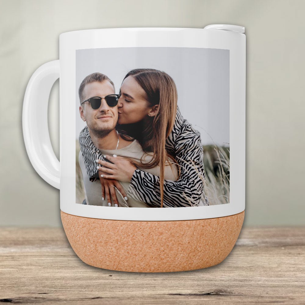 Keramiktasse mattiert mit Korkboden - Fototassen.de