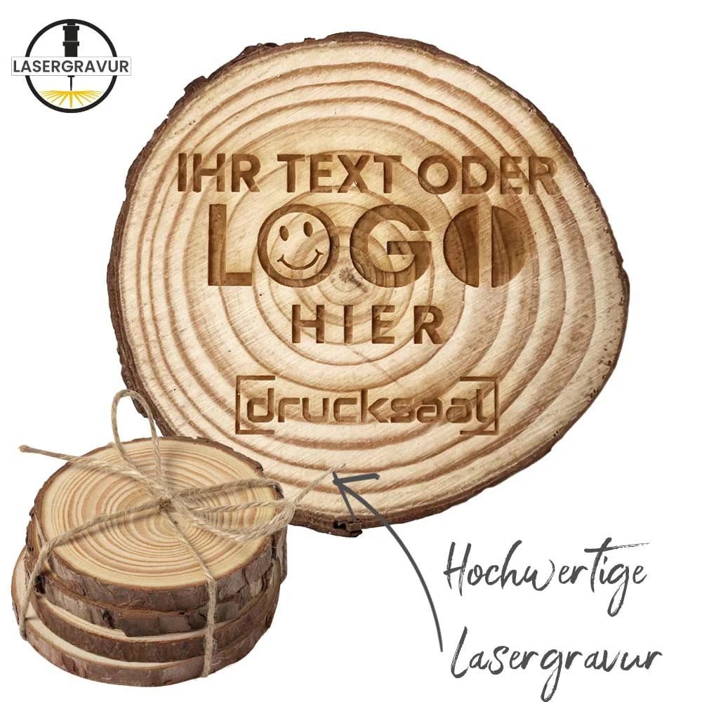 Untersetzer aus natürlichem Kieferholz - Naturschnitt - Fototassen.de