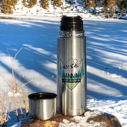 Edelstahl Theromsflasche 750 ml in Weiß oder Silber - Fototassen.de