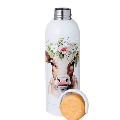 Trinkflasche JANO 500 ml mit Bambusdeckel - Fototassen.de