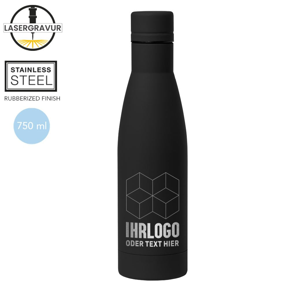 Trinkflasche aus rostfreiem Stahl 750 ml in dezenten Farben - Fototassen.de