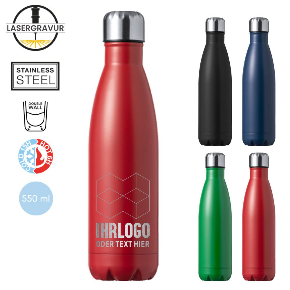 Trinkflasche 500ml mit Lasergravur in versch. Farben - Fototassen.de